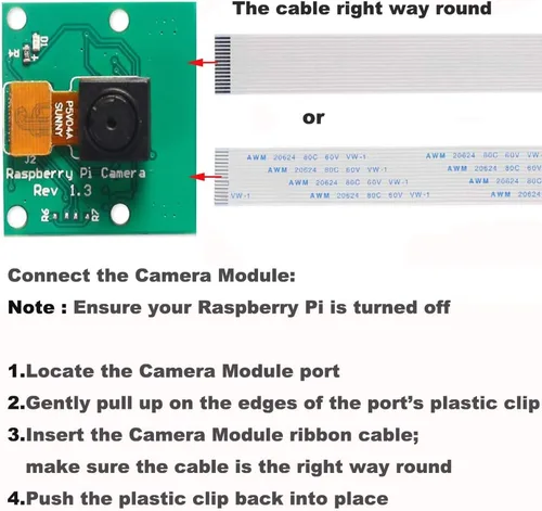 Vista 5 de DORHEA Raspberry Pi Mini cámara de vídeo módulo 5 megapíxeles 1080p sensor OV5647 Webcam para Raspberry Pi Modelo A/B/A+/B+, Pi 2B y Raspberry Pi