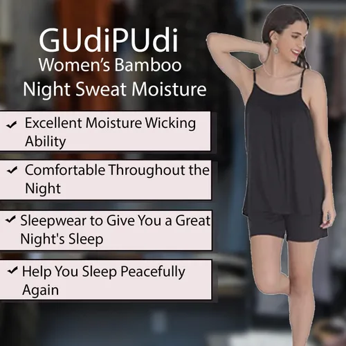Vista 3 de Sleepy Time Pijama de bambú para mujer, ropa de dormir que absorbe la humedad, estilo veraniego