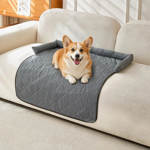 Vista 10 de Alfombrillas calmantes para cama para perros con soporte para el cuello y Negro