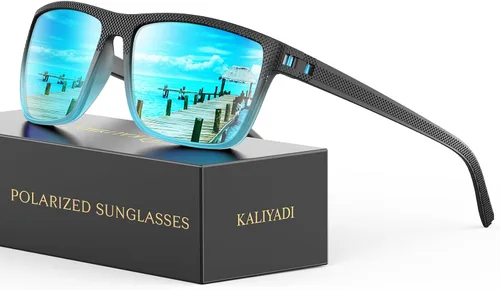 Vista 20 de KALIYADI Gafas de sol polarizadas para hombre, gafas de sol ligeras con protección UV para conducir, pescar y jugar golf (3 unidades) Negro