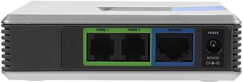 Vista 7 de Puerta de enlace VoIP desbloqueada, adaptador de teléfono de Internet PAP2T con 2 puertos para fax de soporte de voz sobre IP y voz múltiple