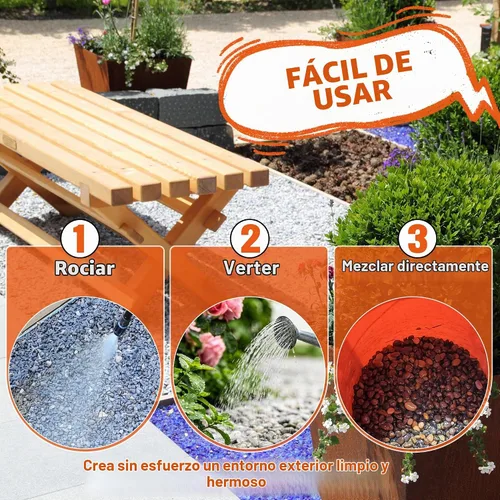 Vista 6 de Pegamento de roca de 2 galones para paisajismo, pegamento fuerte de mantillo, pegamento de grava de guisantes de secado rápido, permeable, seguro
