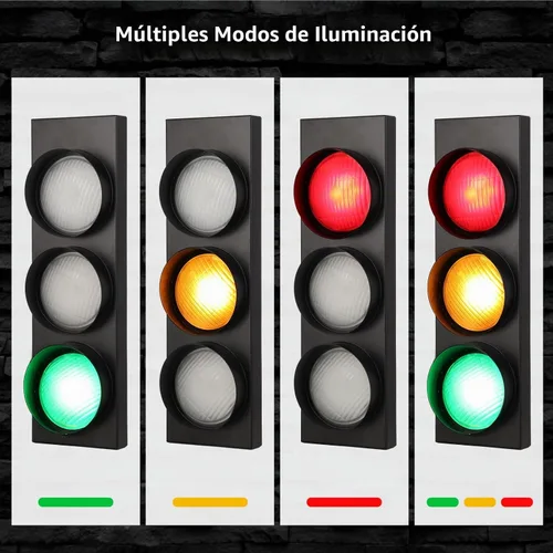 Vista 3 de yeesport Lámpara de Pared con Señal de Tráfico, Luz LED de Tráfico Retro con Control Remoto, Luz de Stop para Dormitorio Infantil, Luz Decorativa