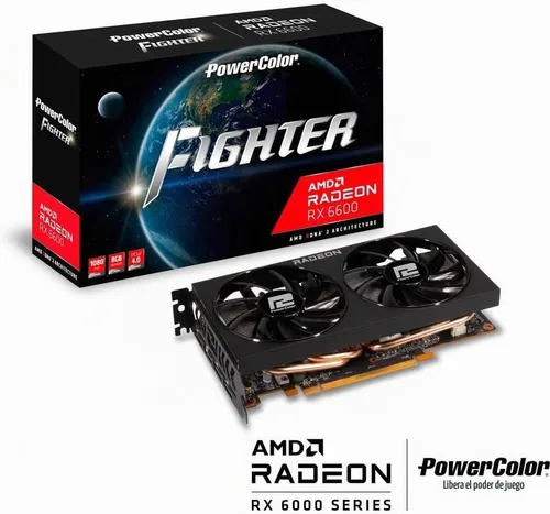 Vista 6 de PowerColor Fighter - Tarjeta gráfica AMD Radeon RX 6600 con memoria GDDR6 de 8 GB