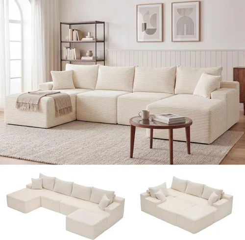 Vista 56 de Mangodan - Sofá seccional en forma de nube, sofá sin huesos para sala de estar, sofá seccional modular con asiento profundo, sofá esponjoso y cómodo