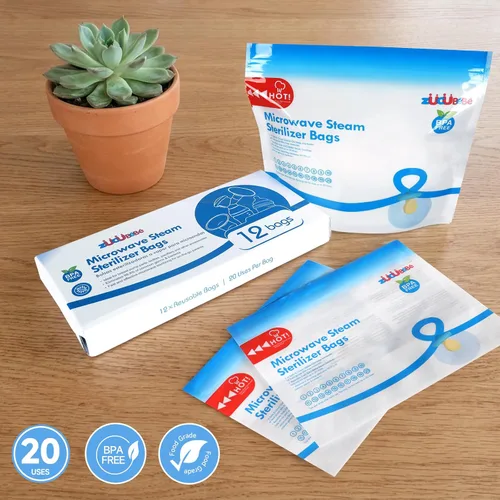 Vista 6 de Bolsas esterilizadoras de vapor de microondas 12pc para biberones, chupetes