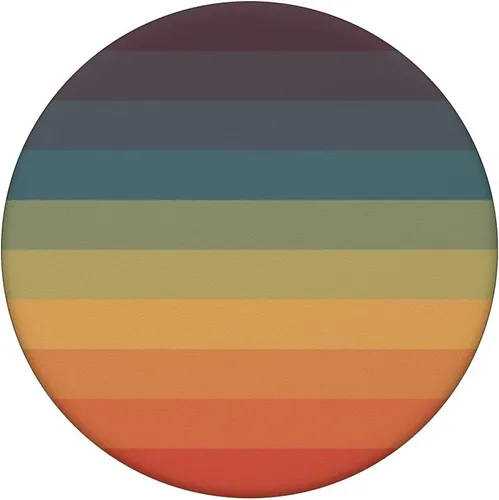 Vista 3 de PopSockets - Agarre y soporte para teléfonos y tabletas, diseño retro de rayas, color arco iris