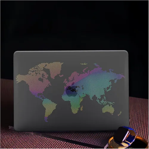 Vista 39 de Funda compatible con MacBook Air de 13 pulgadas (versión 2010-2017). Modelos: A1466 / A1369, funda rígida de piel crema texturizada a cuadros, sin
