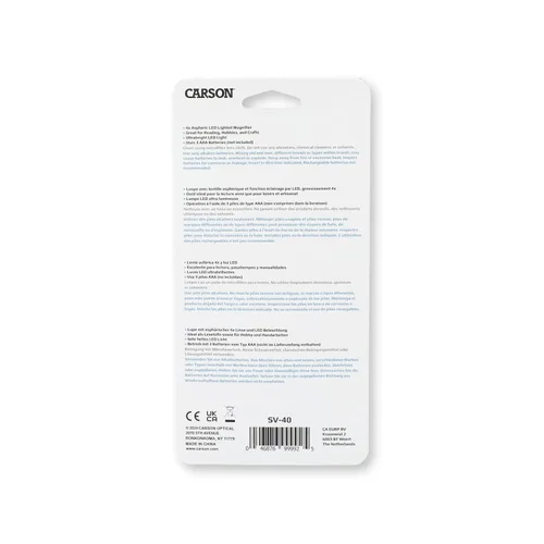 Vista 3 de Carson Lupa asférica iluminada de mano 4x iluminada LED (SV-40)