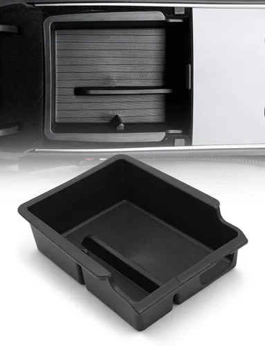 Vista 14 de YHTAUTO Caja de almacenamiento oculta con reposabrazos central para Tesla Apoyabrazos central oculto