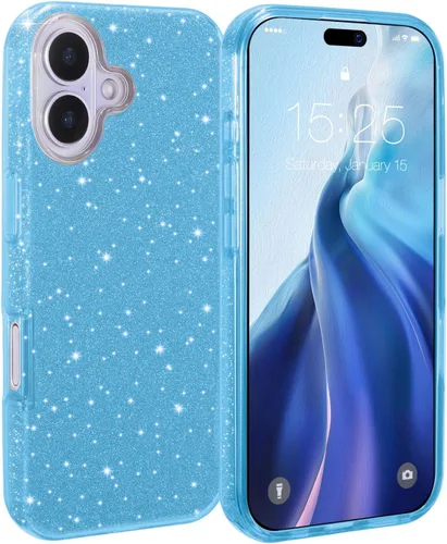 Vista 16 de MILPROX Funda compatible con iPhone 13 (2021), carcasa de gel de goma brillante con purpurina de 3 capas a prueba de golpes para iPhone 13 de 6.1
