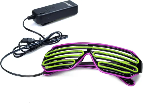 Vista 4 de PINFOX Lentes de sol LED con luz intermitente, para fiestas, 80 segundos, EDM RB03