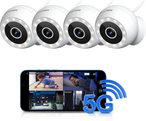 Vista 12 de LaView Cámaras de seguridad 4K de 8MP con cable para exteriores e interiores, IP65, Sensor Starlight y visión nocturna de 100 pies, detección