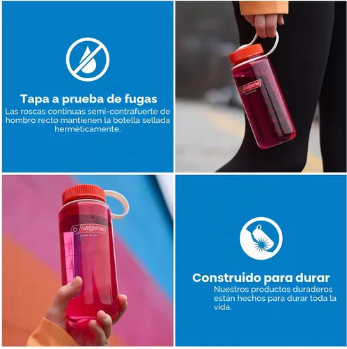 Vista 2 de Nalgene Botella de agua de boca ancha de 16 onzas, amatista Sustain amatista