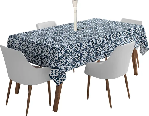 Vista 42 de Mantel cuadrado para interiores y exteriores de 58 x 58 pulgadas, mantel cuadrado impermeable para mesa de patio, manteles de primavera/verano
