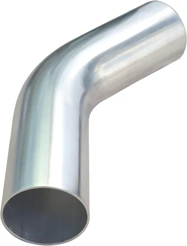Vista 3 de 1" (25mm) OD 45 Grados Tubo de Codo de Aluminio, Tubo Intercooler, Tubo de Toma de Aire, Radio 1.5D, Tubo de Aleación de Aluminio, Alto Pulido