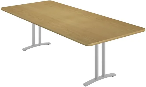 Vista 7 de Correll - Mesa de sala de conferencias de lujo de 42 x 96 pulgadas, rectangular duradera, parte superior laminada de alta presión de madera flotante