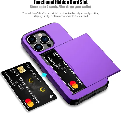 Vista 181 de Nvollnoe - Funda para iPhone 14 con tarjetero [tienda de 5 tarjetas] Negro - Almacenamiento más grande