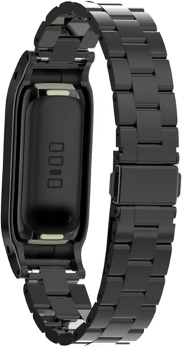 Vista 8 de Correa de reloj de metal compatible con Samsung Galaxy Fit2 SM-R220 de acero inoxidable con marco protector de caja de repuesto para Fit 2 SM-R220