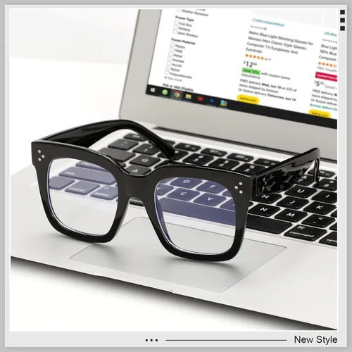 Vista 5 de Ovresized Blue Light Blocking Glasses for Women Men Square Computer TV Eyeglasses