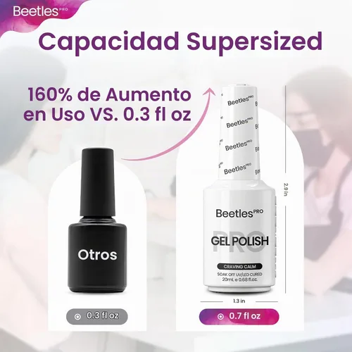 Vista 7 de Beetles PRO - Esmalte de gel blanco, color blanco de 0.7 fl oz A - Creme White Ansiedad de calma