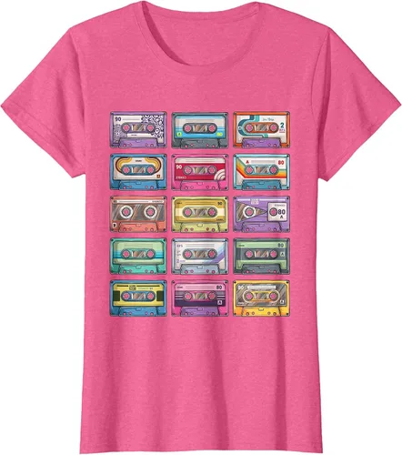 Vista 23 de Vintage Cassette Tapes Collection 80's 90's Music Mixtape T-Shirt Asphalt Grey