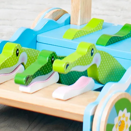 Vista 8 de Melissa & Doug - Juguete con patrón de bloques y tablas, juguete clásico, Azul claro