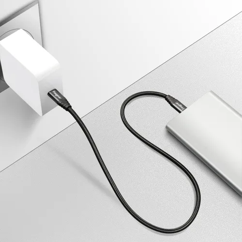 Vista 5 de Fasgear Cable USB C a Micro USB de 30cm Trenzado de Nylon Tipo C a Micro USB Compatible con Galaxy S7/S6, HTC One/10 y Más (Negro, 1 pie) Cable