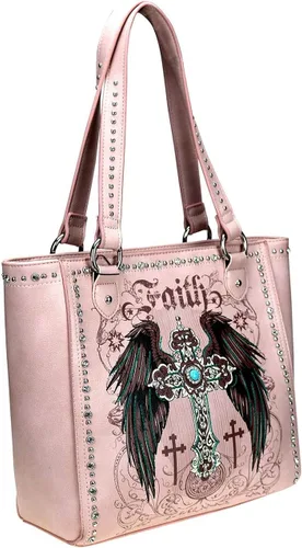 Vista 4 de Montana West Western - Bolso de mano con flecos cruzados