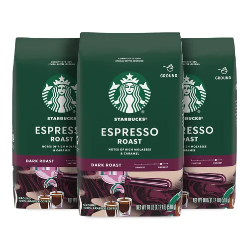Vista 37 de Starbucks Café de tierra asado oscuro asado francés, bolsa de 28 onzas Café molido 100% arábigo; tostado francés tostado oscuro; 1 bolsa, 28 onzas