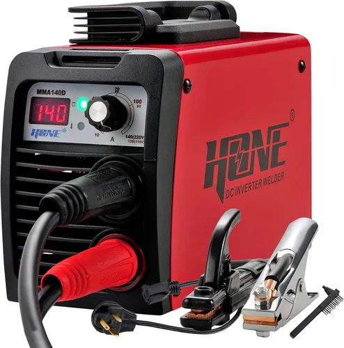 Vista 7 de HONE ARC – Soldadora 110V/220V, Soldador de palo real de 140Amp, máquina de soldadura digital IGBT inversor con pantalla LCD, arranque en caliente