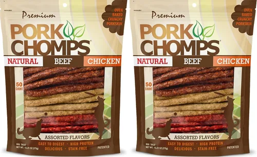 Vista 9 de Pork Chomps Masticables para perros, palitos de 5 pulgadas, sabores surtidos, 50
