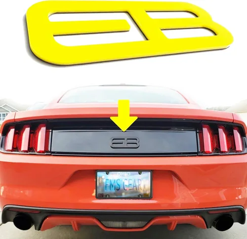 Vista 8 de Emblema EB trasero personalizado de 1 pieza compatible con Mustang Eco Ecoboost insignia logotipo (azul oscuro)