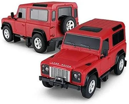 Vista 2 de Rastar Radio Control remoto Escala 1/14 Land Rover Denfender con licencia RC Modelo Auto (Rojo)