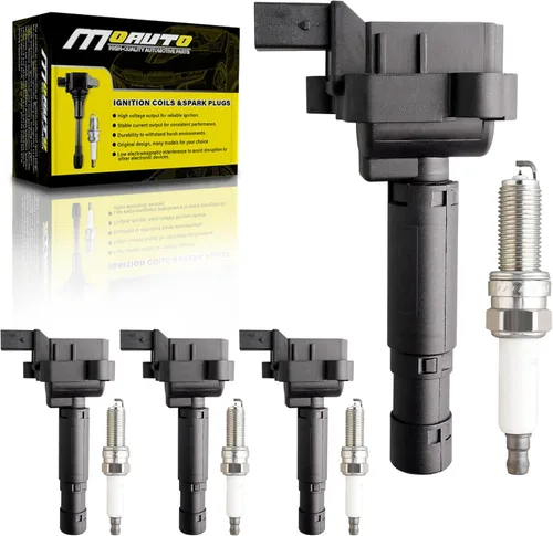 Vista 9 de Juego de 4 bobinas de encendido UF316 90919-02240 y 4 bujías de iridio compatibles con Scion Toyota XA XB Yaris Echo Prius Camry - L4 1.5L