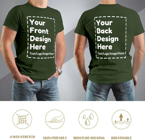 Vista 4 de Camiseta personalizada para hombres y mujeres, camisetas personalizadas para imprimir tu imagen, texto, logotipo, unisex para adultos