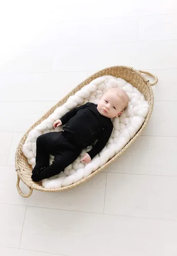 Vista 3 de Posh Peanut Conjunto de pijama para bebé, de manga larga, kimono de viscosa suave de bambú de 0 a 3 meses