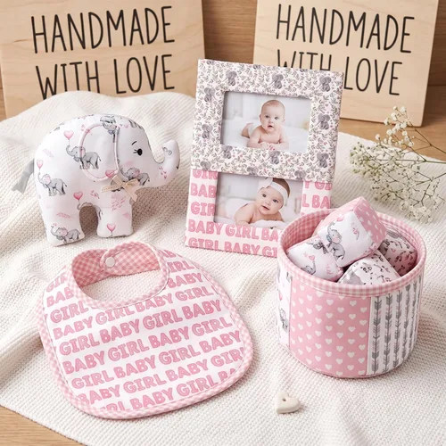 Vista 5 de Tigeen 8 paquetes de tela Fat Quarters, rosa bebé niña
