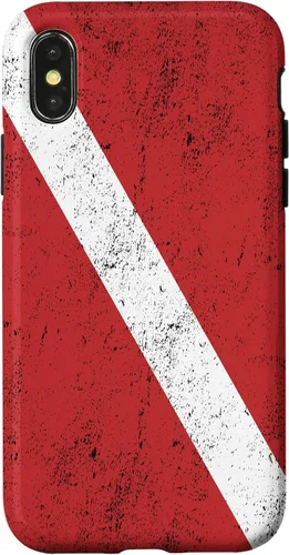 Vista 5 de Bandera de buceo para iPhone 16 para buceadores con funda de efecto envejecido