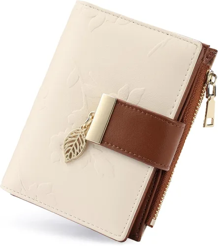 Vista 13 de yiijay Billetera pequeña para mujer, con bloqueo RFID, de piel, plegable, tarjetero para tarjetas de crédito para mujeres, cartera compacta