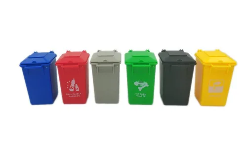 Vista 7 de Juego de basura automotriz de 3 colores ABS plástico pequeño cubo de basura camión de basura juguete
