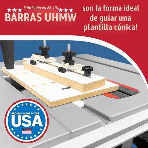 Vista 6 de Barra fresada de precisión UHMW 3/4" X 3/8" X 36" para plantillas 3/4" 3/8" 36