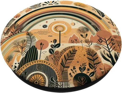 Vista 2 de PopSockets PopGrip intercambiables de arcoíris floral