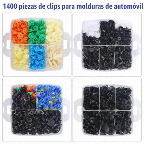 Vista 3 de Uolor Juego de 1565 clips de retención de empuje para automóvil, 36 tamaños, clips de nailon resistente para parachoques y sujetadores automáticos