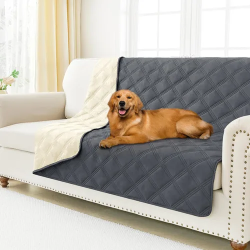 Vista 121 de Smiry Funda impermeable para cama de perro, manta reversible para mascotas para sofá Manta suave lavable para perro, funda a prueba de fugas