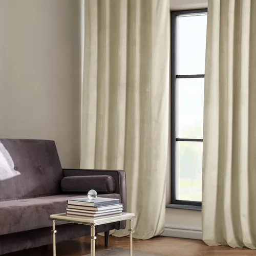 Vista 3 de HPD Half Price Drapes - Cortinas de terciopelo de lujo con bloqueo de luz para dormitorio (1 panel), 50W X 84L, cortinas Hotel con bloqueo de luz