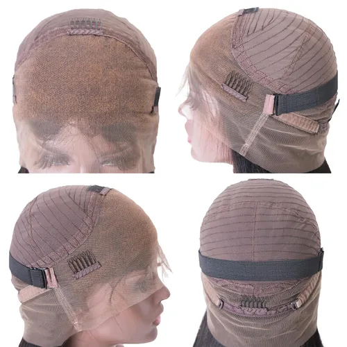 Vista 9 de Peluca de cabello humano brasileño recto con encaje frontal 360 para mujer, 150% de densidad 360, 12 pulgadas, Peluca de encaje 360