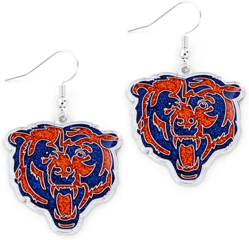 Vista 15 de aminco NFL - Aretes deslumbrantes con purpurina para mujer