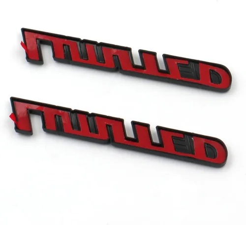 Vista 5 de 2 piezas de emblema de puerta negro brillante superpuesto Compatible con Sequoia Tacoma Tundra 4Runner (Negro brillante)
