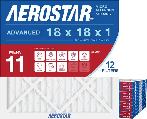 Vista 14 de Aerostar Multi - Filtro de aire de 1 pulgada para aire acondicionado y horno, Blanco HVAC, tamaño real (15 7/8 x 17 7/8 x 3/4), MPR 600/FPR 5